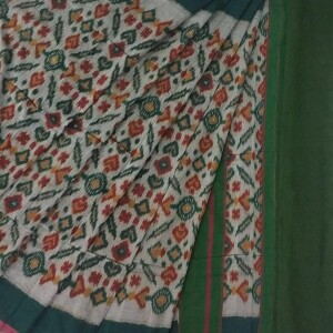 Cotton ikat Saree